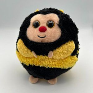 Beanie Ballz Baby Zips Bumble Bee Stuffed Animal Plush Ball Yellow & Black 2011